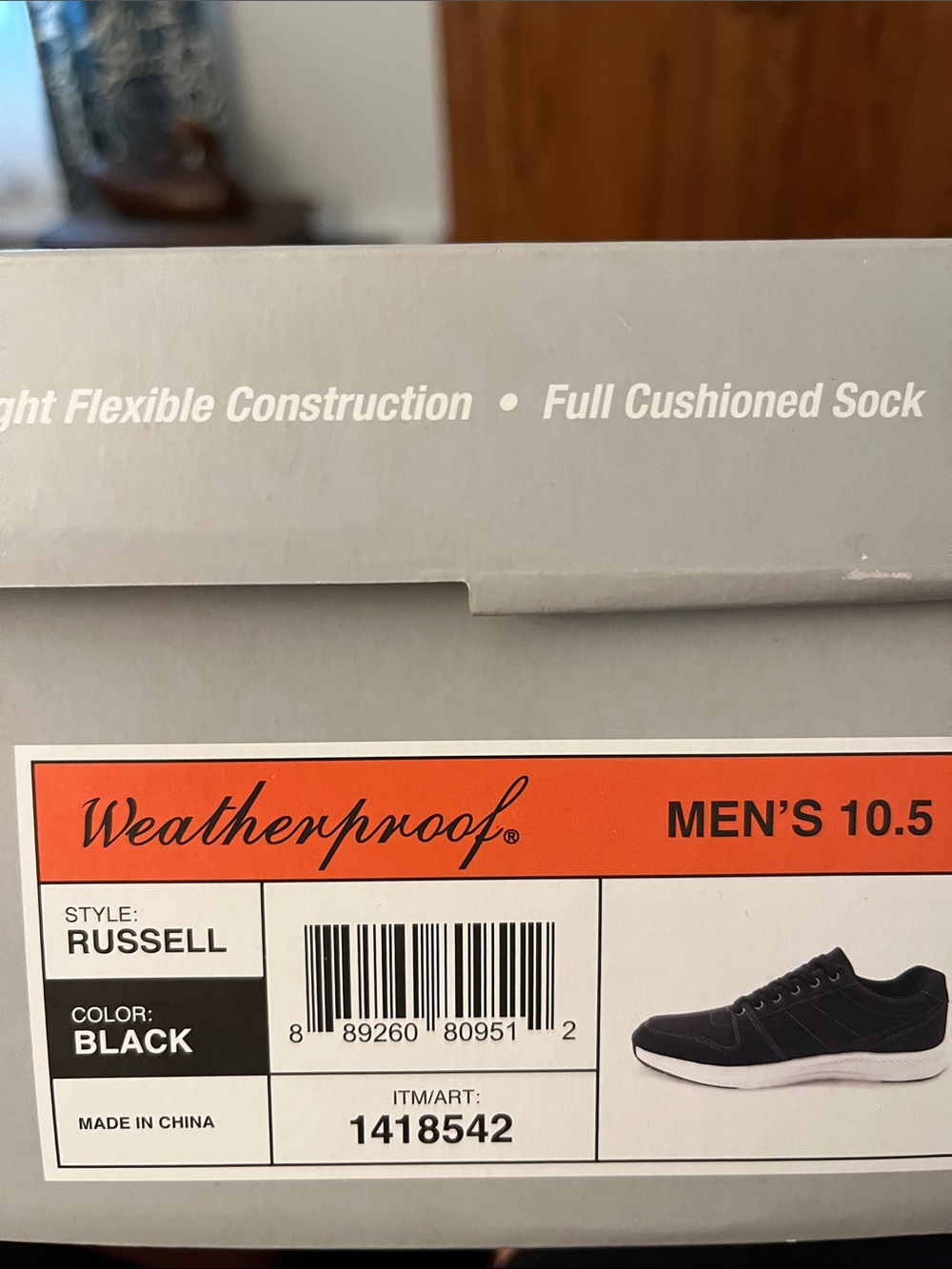 Weatherproof Russell Men's Sneakers in Black with White Sole